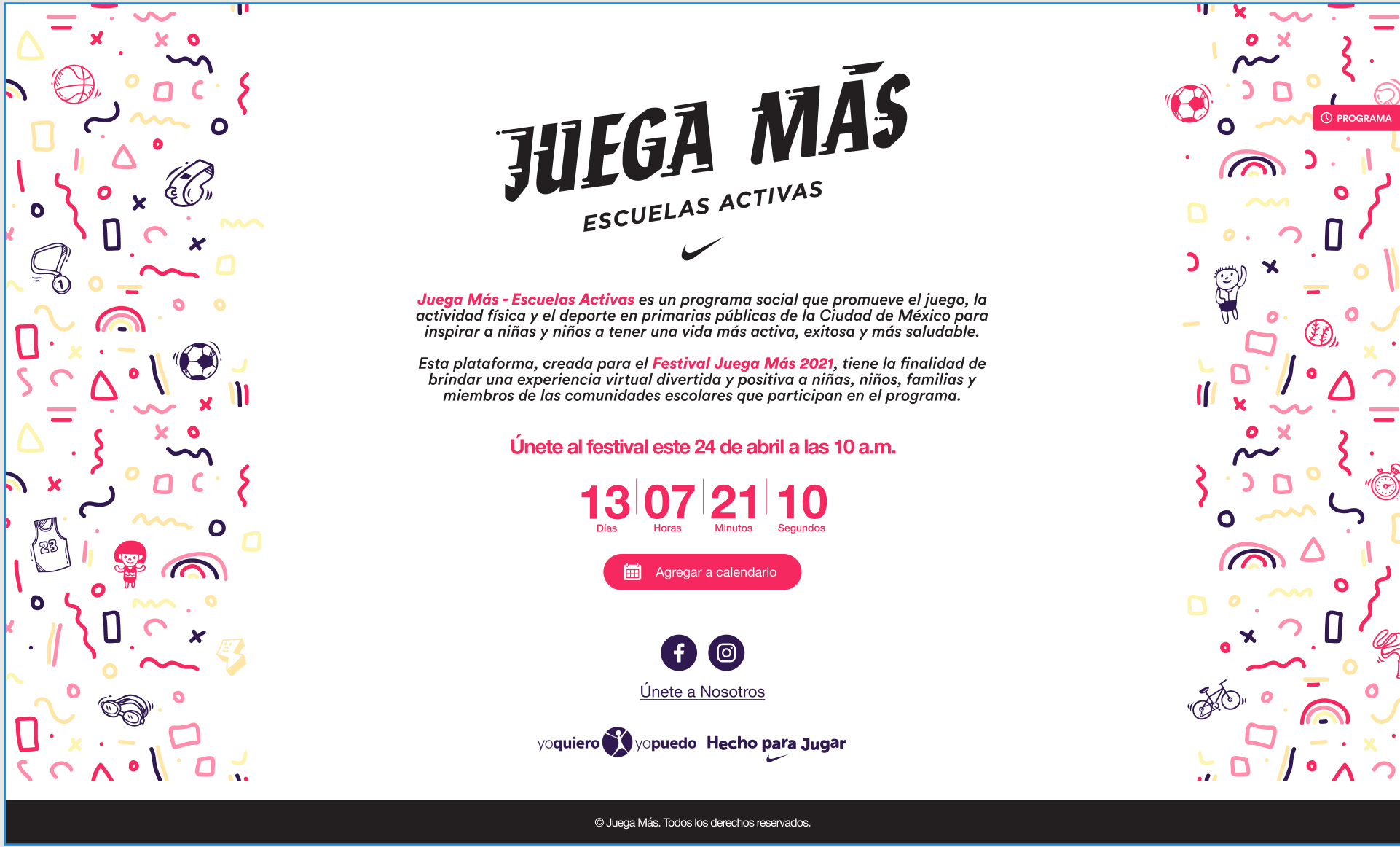 Nike Juega Más Landing Page